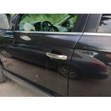 Хромированные Накладки на Ручки (4 шт., Нержавейка) OmsaLine, с отверстием под кнопку для Ауди Q7 2005-2015 гг