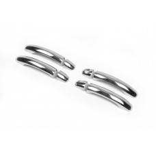 Хромированные Накладки на Ручки Дверей (4 шт, Нержавейка) С кнопками, Carmos - Турецкая сталь для Volkswagen Touareg 2002-2010 гг