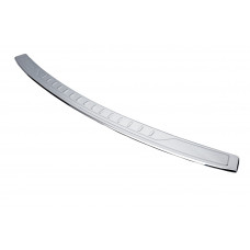 Накладка на задний бампер с загибом (Carmos V1, нержавеющая сталь) для Volkswagen Caddy 2010-2015 гг