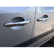 Накладки на дверные ручки из нержавеющей стали 3 шт, Carmos - Турецкая сталь для Renault Kangoo 2008-2020 гг