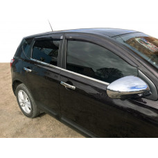 Наружные накладки на двери (4 шт, нержавейка) 2-2025 Длинная база, OmsaLine - Итальянская нержавейка для Nissan Qashqai 2010-2014 гг