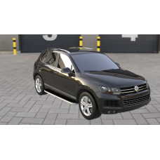 Бокові пороги Tayga Grey (2 шт., алюміній) для Volkswagen Touareg 2010-2018 рр