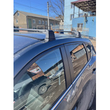 Поперечные багажные дуги на штатные места (2 шт, алюминий) Серый для Mazda CX-5 2017- гг