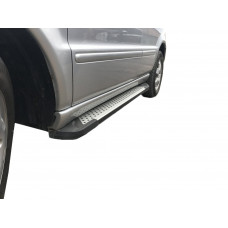 Боковые пороги Allmond Grey (2 шт., алюминий) для Mercedes ML W163