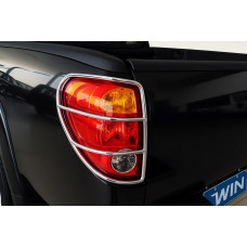 Защита задних фонарей (нержавейка, 2 шт) для Mitsubishi L200 2006-2015 гг