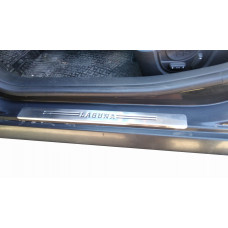 Накладки на пороги OmsaLine (4 шт., нержавейка) для Renault Laguna 2001-2007 гг