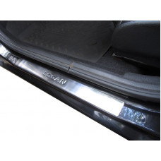 Накладки на пороги OmsaLine (4 шт., нержавейка) для Renault Logan MCV 2005-2013 гг