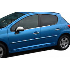 Наружные молдинги окон нержавейка (4 шт) для Peugeot 207 2006-2014 гг