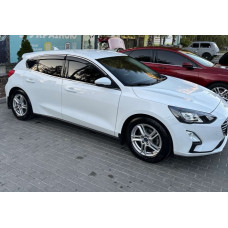 Ветровики с хромированным молдингом HB/SD (4 шт., Sunplex Chrome) для Ford Focus IV 2018- гг