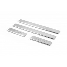 Накладки на пороги OmsaLine (4 шт, нержавейка) для Kia Picanto 2011-2016 гг