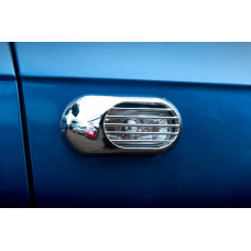 Решетка на боковой повторитель Овал (2 шт, ABS) для Ауди A3 2003-2012 гг