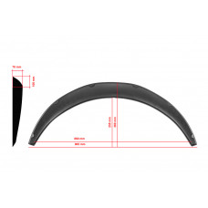 Универсальные расширители арок UNIV-031 (4 шт, ABS-пластик, черные)