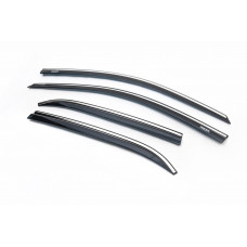 Ветровики с хромированным молдингом (4 шт, Niken) для Hyundai I-20 2014-2020 гг