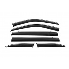 Вітровики з хромованим молдингом Niken Luxury (6 шт) для Toyota Highlander 2019- рр