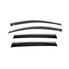 Ветровики с хромированным молдингом (4 шт, Niken) для Honda CRV 2017-2022 гг