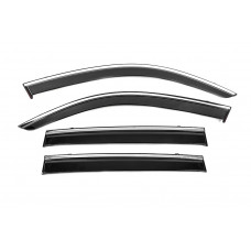 Ветровики с хромированным молдингом Niken Luxury (4 шт) для BMW X3 F-25 2011-2018 гг