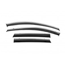 Ветровики с хромированным молдингом Niken Luxury (4 шт) для Volkswagen ID.4 2020- гг