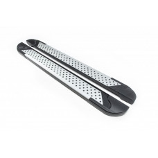 Боковые пороги Allmond Grey (2 шт., алюминий) для Jeep Cherokee/Liberty 2002-2007 гг