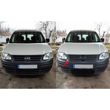 Зимняя накладка на решетку радиатора (верхняя) глянцевая для Volkswagen Caddy 2004-2010 гг