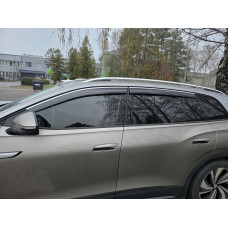 Ветровики с хромированным молдингом Niken Luxury (4 шт) для Volkswagen ID.6 2021- гг