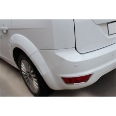 Накладки на задние отражатели (2 шт, нержавейка) для Ford Focus II 2008-2011 гг