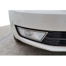 Накладки на противотуманные фары (2 шт) Carmos - Турецкая Нержавеющая Сталь для Skoda Octavia III A7 2013-2019 гг