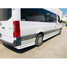 Комплект порогов (грунт под покраску) L3 - Long (для тюнинга бампера) для Mercedes Sprinter W907/W910 2018- гг