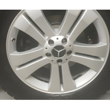 Колпачки на диски 70/75 мм с кольцом (4 шт, черные) для Mercedes