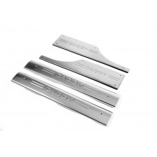 Накладки на внутренние пороги из нержавеющей стали OmsaLine (4 шт.) для Volkswagen Caddy 2015-2020 гг