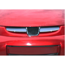 Хром накладки на решетку радиатора 2004-2008 (2 шт., нержавейка) Carmos - Турецкая Нержавеющая Сталь для Peugeot Partner