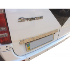 Хромированная накладка над номером (нержавейка) OmsaLine - Итальянская Нержавейка для Volkswagen Crafter 2006-2016 гг