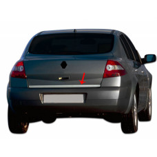 Накладка на багажник нержавейка SD, Carmos - Турецкая сталь для Renault Megane II 2004-2009 гг