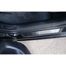 Накладки на пороги Flexill (4шт, нержавейка) Exclusive для Citroen C-4 2010-2018 гг