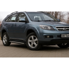 Бокові пороги OEM V2 (2 шт, алюміній) для BYD S6 2010-2016 рр