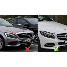 Передня решітка Diamond Silver (для Avantgarde/AMG-Line/C43 AMG) 2018-2025, без камери для Mercedes C-сlass W205 рр