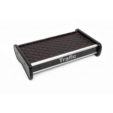 Полка на панель (2001-2010, Черная с красной нитью) для Renault Trafic