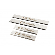 Хромированные накладки на пороги (Carmos) для Citroen C-3 Picasso 2010-2017 гг