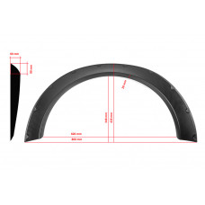 Универсальные расширители арок UNIV-033 (4 шт, ABS-пластик, черные)