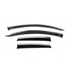 Ветровики с хромированным молдингом (4 шт, Niken) для Opel Crossland X 2017-2024 гг