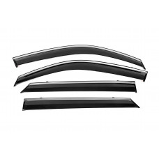 Вітровики з хромованим молдингом Niken Luxury (4 шт) для Peugeot 2008 2019- рр