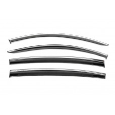 Ветровики с хромированным молдингом Niken Luxury (4 шт) для Dacia Sandero 2013-2020 гг