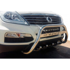 Передний силовой бампер WT004 Нержавейка для SsangYong Rexton I 2001-2017 гг
