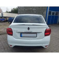 Спойлер Lip (Sunplex, черный) (118,5см x 5,5см) для Renault Logan II 2013-2022 гг