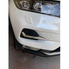 Накладки на противотуманки (2017-2025, нерж) Carmos - Турецкая сталь для Nissan Qashqai/Rogue Sport