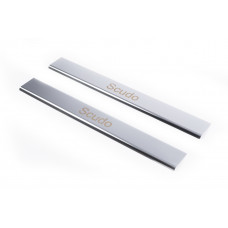 Накладки на Пороги (Carmos, 2 шт, Нержавеющая Сталь) для Fiat Scudo 2007-2015 гг