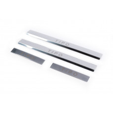 Накладки на пороги Carmos V1 Tipo (4 шт, нержавейка) для Fiat Tipo 2016- гг