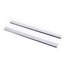 Накладки на пороги Carmos V2 (2 шт., Нерж.) для Fiat Punto Grande/EVO 2006-2018 рр