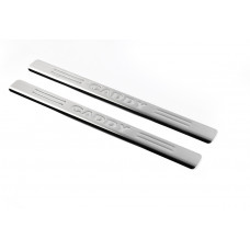 Накладки на дверные пороги OmsaLine (2 шт., нержавейка) для Volkswagen Caddy 2015-2020 гг