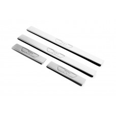 Накладки на пороги OmsaLine (4 шт, нержавейка) для Peugeot 301 2012- гг