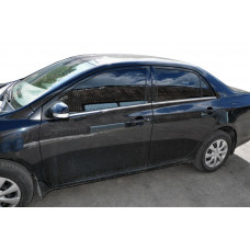 Наружняя окантовка стекол (4 шт, нерж) Carmos - Турецкая сталь для Toyota Corolla 2007-2013 гг